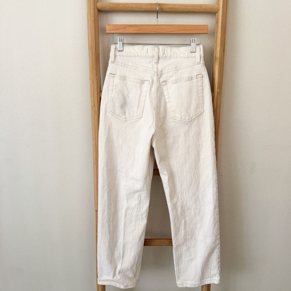 Abercrombie & Fitch The Dad High Rise Jeans Size 26/2R Bone White Straight Leg - Picture 7 of 10